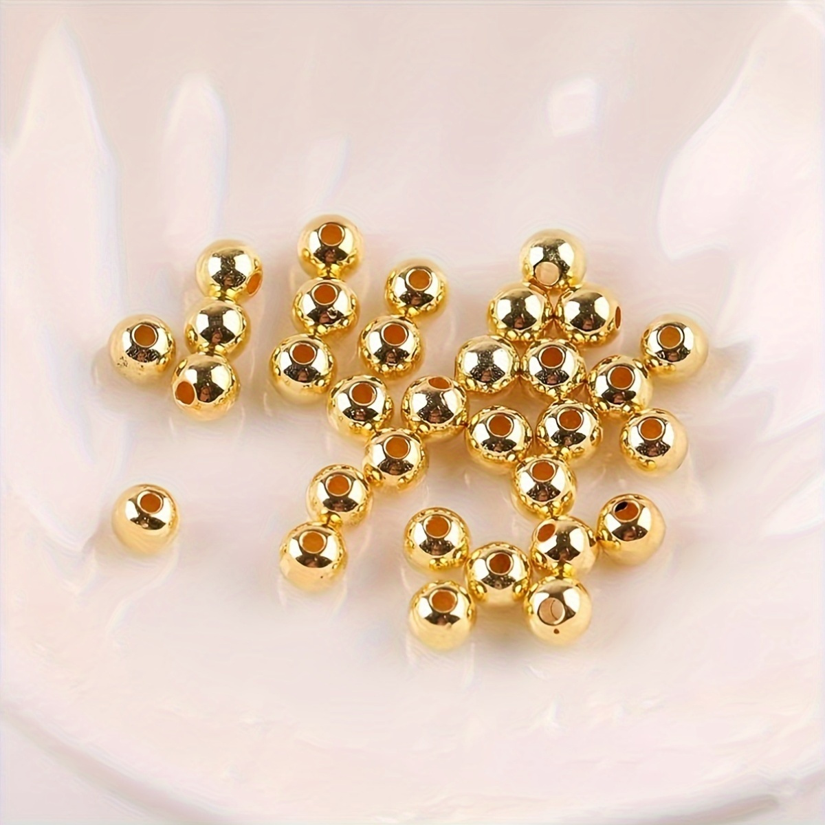 5Mm Gold-Plated Round Beads for Bracelet and Necklace Making